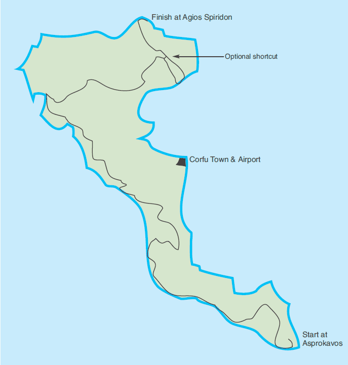 map of corfu walks